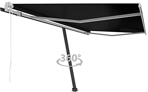 vidaXL Standmarkise Automatisch Markise Sonnenmarkise Balkonmarkise Sonnenschutz Gelenkarmmarkise Terrasse Garten 450x300cm Anthrazit