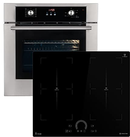 Cuisinière: 60cm Four encastrable BO8810SS + 60cm Plaque Induction IH85904FZ | Air chaud | Tiroirs télescopiques | Timer automatique | Double Vitrage d'isolation thermique | SET8810IH594FZ