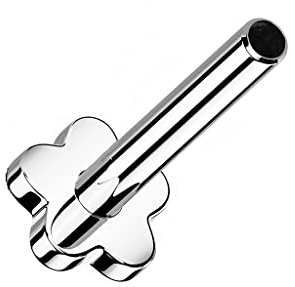 Paula & Fritz® Push-In ERSATZ Labret Stud Stab Silber Titan-IUM Grade 23 Gewindelos Kombinierbar Threadless Press-Fit Blüten-Sockel Madonna Medusa Monroe
