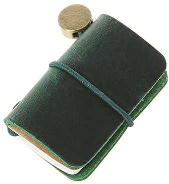 TopHomer Kleines Leder-Reise-Notizbuch, Mini-Größe, personalisierbar, nachfüllbar, Miniatur-Notizbuch, Tagebuch für Schriftsteller, Dichter, Reisende (grün)
