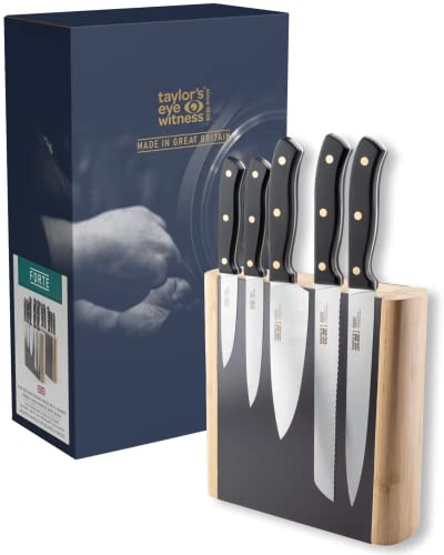 Taylor's Eye Witness Heritage Oak 5 Piece Knife Block Set