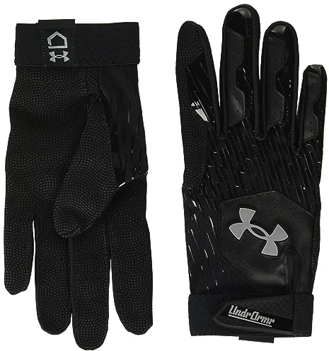 Under Armour Men's Clean Up Baseball Gloves, (004) Black/Black/Steel, Medium