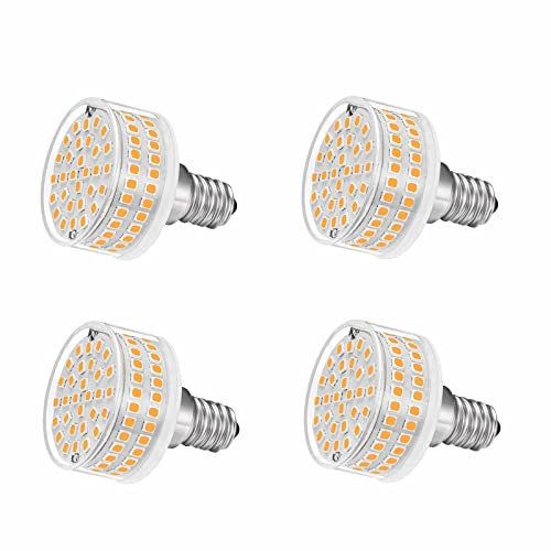 Jiotouhu LED Leuchtmittel E14 9W, Flach Rund, 88 LED-Chips, Ersatz 90W E14 Halogenlampen, 3000K Warmweiß, 900 LM, 360 Grad Abstrahlwinkel, AC 220-240V, Nicht Dimmbar, 4 Stück