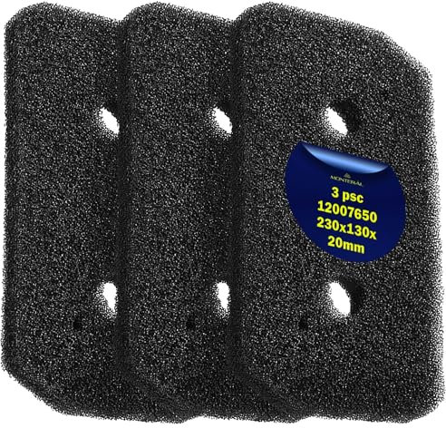 3 Pieces Sponge Filter for Tumble Dryer 12007650 for Bosch with Size 230 x 130 x 20 mm Warranty 10 Years - MONTERAL