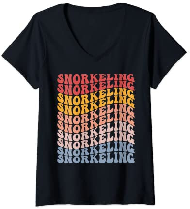 Damen Schnorchel Schnorchel Groovy T-Shirt mit V-Ausschnitt
