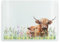 Highland Planche à découper rectangulaire en verre avec pieds antidérapants pour plan de travail Maman et veau Taille L 39 x 28,5 cm