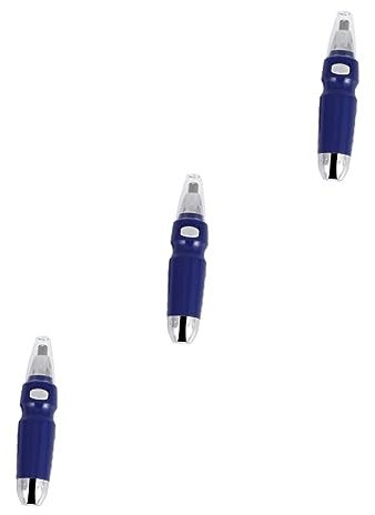 minkissy 3pezzi Rasoi Elettrico Per Naso e Orecchie Trimmer Sicuro Per Sopracciglia e Viso Senza Batteria Blu Rotante Per Rimozione Eccessivi Design Elegante e Pratico Per Uso Quotidiano