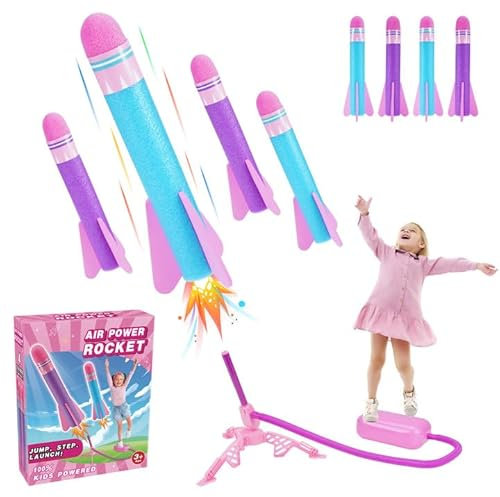 HappyGoLucky Girls Toys Age 3-12, Rocket Toy Launcher for Kids Toys for 3-10 Year Old Girls Garden Toys 3-9 Year Old Girls Gifts Outdoor Toys for Girls Gifts Age 5 6 7 Christmas Xmas Gifts for Kids