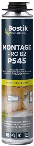 BOSTIK P545 Montage Pro B2-750ml | Einkomponentiger Polyurethan-Pistolenschaum - Zum Montieren - Kleben - Dämmen - Füllen - Ideal zur Wäremedämmung