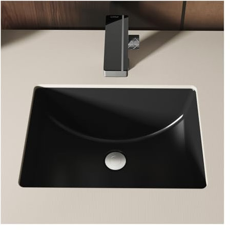 MEJE 202H Rechteckige Unterbau-Spüle 46 x 34.8 x 21.3 cm Keramik-Schwarz