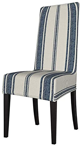 KAZUP Stuhlhussen, blau und weiß, französischer Jacquard-Streifen, Esszimmerstuhl-Schutzbezug, dehnbarer Stuhlbezug für Esszimmer, Küche, Hotel