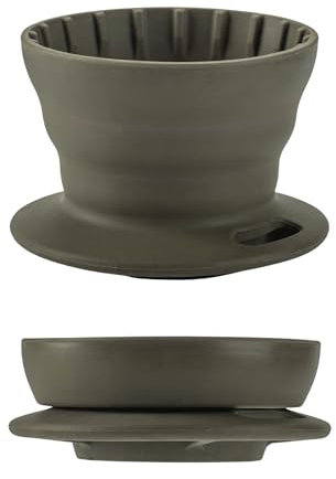 vandroop Kaffeefilter Silikon Korbfilter, Kaffeefilter wiederverwendbar faltbar tragbar Kaffee Filter, für Reise Camping (Grün, Ohne Papierfilter)