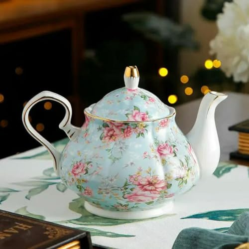 SOREZE Théière européenne en Porcelaine de 400ML, Service à thé Anglais de l'après-midi, théière en Porcelaine, cafetière résistante à la Chaleur