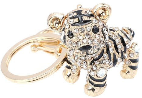 PACKOVE Schlüsselanhänger Jahr Des Tigers Kristall Tiger Schlüsselanhänger Ring Taschen Anhänger Autoschlüsselring Mit Karabinerverschluss