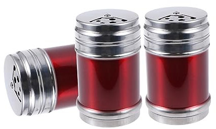Garneck 3 Stk Kochshaker stainless steel inoxlm salt grillfolien Gewürzglas Baggerschüttler mit Deckel zuckerdose Pfefferstreuer für Grill Gewürzstreuer Gewürze Rolle Streuen
