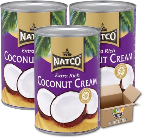 Coconut CREAM Tins 3x400ml | Coconut Milk Extra Rich & Creamy | Premium Quality Grocery King