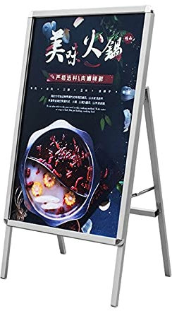 Schilderständer, Plakatständer, Bodenständer, Faltbarer Plakathalter, Tafelständer, Werbeständer aus Aluminiumlegierung (Größe: 60 x 80 cm) (80 x 120 cm)