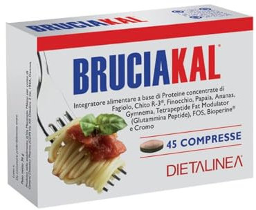 Integratore Brucia grassi Dietalinea BruciaKal 45 Compresse | Brucia Grassi Potenti Veloci Formula Potenziata con Chito-R3, Gymnema, Finocchio e Cromo | Dimagrante, Blocca Fame e Metabolismo