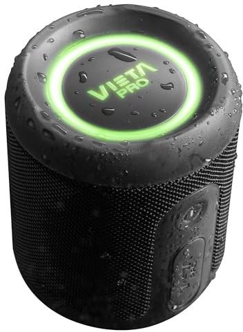 Vieta Pro Altavoz Bluetooth 5.3 Potente 25W, Resistente al Agua, 13H Batería, Micrófono, Aux-In, USB Tipo C, TWS, Compatible con Alexa | Altavoz Portátil Easy 4. Negro