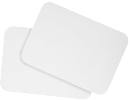 DIN A6 Karten Set Blanko zum Basteln und Selbstgestalten wahlweise mit runden Ecken oder Vintage Kontur 300 g/m² Kraftpapier Graspapier Tonkarton Fotokarton (weiss matt rund, 25 Karten)