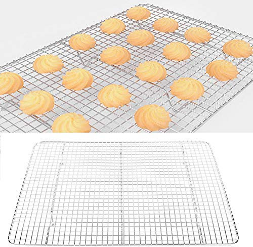 Stainless Steel Cookie Cooling Rack, Rectangular Baking Rack with Wire Cooling Mesh Heavy Duty Cooling Racks for Baking Oven Safe Wire Rack