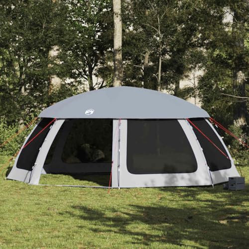 Brokky 4100642 Pool Tent with Removable Fly & Mesh Walls Grey 690x690 cm Hot Tub Spa Pop Up Canopy Cover and Camping Shelter