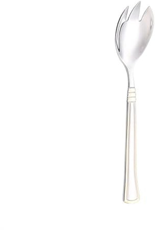SLEDEZ Stainless Steel Salad Fork Spoon Stainless Steel Serving SpoonHotel Salad Spoon ForkRestaurant Service Spoon(Gold)