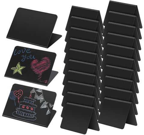 DIYEAH 40stücke Mini-kreidetafel-schilder Kleine Tafel-essensetiketten Für Buffet-essen Tischschildständer Memo-fotoanzeige Werbeschilder