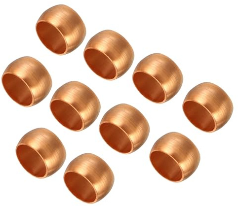 TA-VIGOR Lot de 10 embouts de compression en laiton pour tube OD de 8 mm - Assortiment d'olives en cuivre pour tuyau d'huile, d'eau et d'air