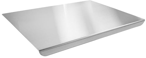 Argon Tableware Stainless Steel Counter Edge Chopping Board with Lip - 40 x 30cm - 1x Large Metal Non-Slip Kitchen Worktop Saver Protector Food Cutting Serving Tray for Meat, Pizza, Cheese