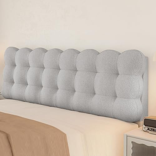 Testiera in pelle di agnello rimovibile e lavabile, design unico con cinghie per una facile installazione, schienale per letto matrimoniale spesso 10 cm, cuscino da lettura a parete, (dimensioni: 200