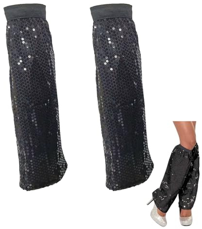 MniimaLuxe 1 Paar Abba Kostüm Damen, Pailletten-Stulpen Silber, Damen Disco Kostüm 70s, Glitzer Stiefelabdeckungen für Abba Outfit, Disco Outfit, Karneval,Fasching und Hippie 70er JahreKostüm