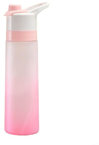 Portable 700ml Spray Water Bottle with Flip Mouth Design and Straw Leak Proof for Outdoor Sports and Travel (Pink)