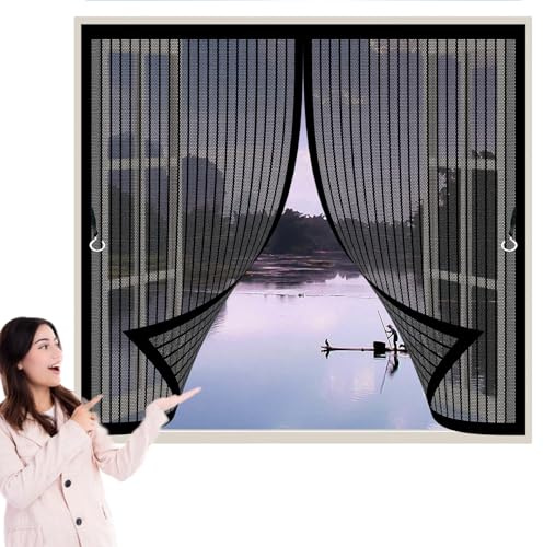 Tenda Finestra Cucina 109 x 280 cm, Anti-Zanzare, Anti-Insetti, Rete Ultra-Fine, Installazione Facile, Zanzariera per Finestra Tetto per Porte, Varie Taglie, Nero