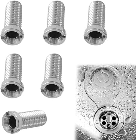 6Pcs Stainless Steel Hollow Screws 45mm Kitchen Sink Drain Strainer Steel Silver Basket Strainer Screw Long Fixing Bolt Sink Plug Bolt Connectors Replacement for Wash Basin Strainer Plug