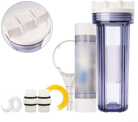 Water Purifier Filter Bottle for Garden & Sand Filtration Systems, Leak-Proof with Nitrile Rubber Seal, 4x3 Ribs Reinforced, PP/AS Food-Grade Mater(C)