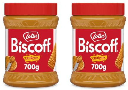 Lotus Biscoff | Crema Dulce para Untar | Crujiente | Sabor a Galleta Caramelizada | Vegano | Sin Frutos Secos | Sin Colorantes ni Aromas Añadidos | Tarro PET | 700g (Paquete de 2)