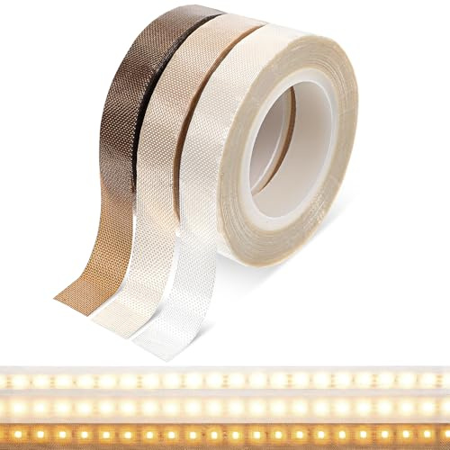 Aysatogc 3 rotoli di nastro oscurante, 1 cm, striscia LED, oscurante, 100% luce, dimmerabile, per striscia LED, TV, retroilluminazione, cucina, camera da letto