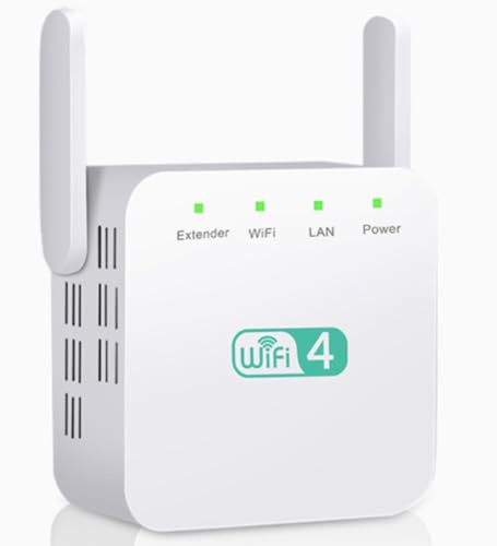 Vassco WIFI Extender,2 High-Gain Antennas WiFi Booster Range Extender, Home Wireless Signal Booster (1 white item)