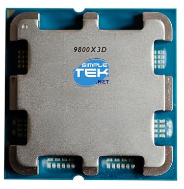 SIMPLETEK - CPU Prozessor 9700X3D - AM5 - Bis zu 5,20 GHz - 8 Cores/16 Threads - Tray-Version mit integrierter Grafik - Ohne Kühlkörper