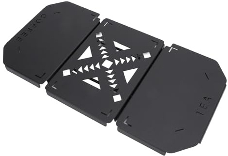 Annadue Bordsskiva för 9,4 L Lunchlåda, Campingbord i Aluminiumlegering, Bärbar Hopfällbar Campingutrustning för Utomhuspicknick, Grillställ, Vandring, Strand, Baklucka