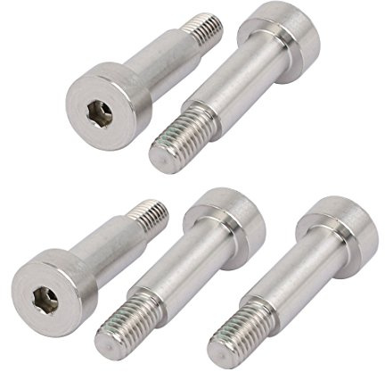 sourcing map 5Stk. 304 Edelstahl Sechskant Schulter Bolzen 10mm Schulterdurchm. 25mm Länge M8 de