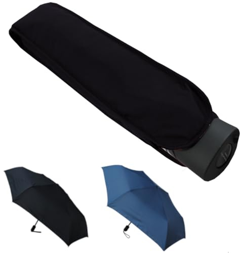 Ultra Flach 4cm - Flacher Taschenschirm Automatik Klein - Regenschirm | Leicht Faltbar Mini Flat - Stark Windfest Verstärkt mit Fiberglas - Auto Auf und Zu - Reise
