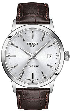 Tissot Herren-Uhren Analog Automatik One Size Weiß Leder 32015374