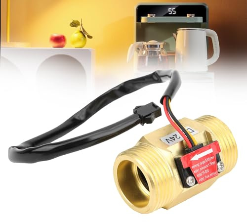 Hall-Durchflussmesser, YF-B10-Wasserdurchflusssensor,1-Zoll-Außendraht-Kupferwasserdurchflusssensor, Turbinen-Durchflussmesser DC 24V 2~50L / MIN