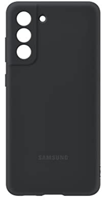 Samsung Silicone Smartphone Cover EF-PG990 für Galaxy S21 FE, Handy-Hülle, Silikon, Schutz Case, stoßfest, dünn und griffig, Schwarz