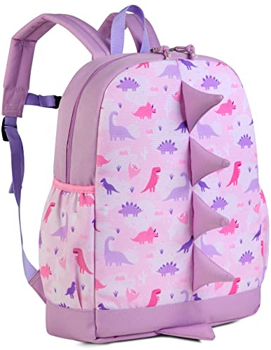 Rucksack für Kinder, VASCHY Schulranzen, Jungen, Mädchen, Kindergarten, 2 – 5 Jahre, Rucksack für Mädchen, geeignet für A4, Dinosaurier, 3D, wasserabweisend, mit Brustgurt, für Baby, Schule,