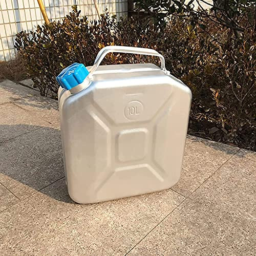 Bidón de Gasolina de Metálico Recipientes gasoli Bidón de Aluminio Plateado de 10 l/20 l, contenedor de Combustible for Gasolina y Aceite diésel (Size : 20l)