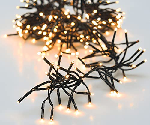 Spetebo LED Büschel Lichterkette warm weiß mit Timer - 5,5 m / 768 LED - Garten Weihnachts Deko Beleuchtung für Außen
