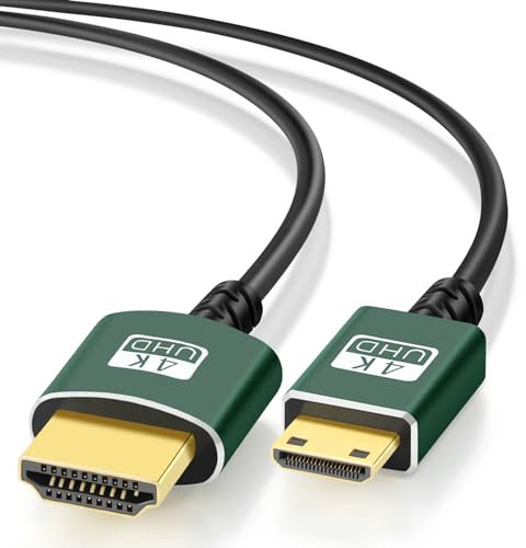 Thsucords Cavo Mini HDMI a HDMI Sottile 0,3M, Ultra Morbido Flessibile Cavi HDMI Mini Supporto 3D/4K@60Hz/18Gbps/1080P per Nikon/Canon DSLR,Videocamera,Computer portatile,Tablet e scheda grafica/Video
